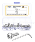 Top Rated M6 X 20 Millimeter Pan Head Torx Security Screws Built Tough With Genuine 304 Stainless Steel Silver Finish Straight Upgrade Anti Theft License Plate Fasteners 20 Pack in clear storage box.