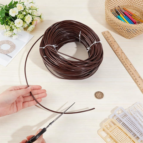 164Ft Round Plastic Wicker Replacement Cord 3.5mm Weaving Cord For Outdoor Patio Pool Furniture Repair DIY Ready Solid Spline