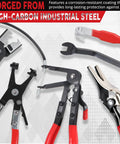 Six Piece Hose Clamp Pliers Set With 27 Inch Long Reach For Deep Engine Bay Access Flat Band Clic R Type Pliers And Radiator Hose Remover
