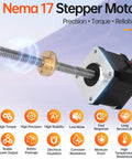 Nema 17 stepper motor with lead screw for precision, torque, and reliability in 3D printers and CNC machines, featuring high torque and stability.