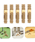 Close-up of 25 Pcs Mini Brass Barrel Hinges For Jewelry Boxes And Wooden Cabinet Doors Hidden Concealed Cylindrical Design