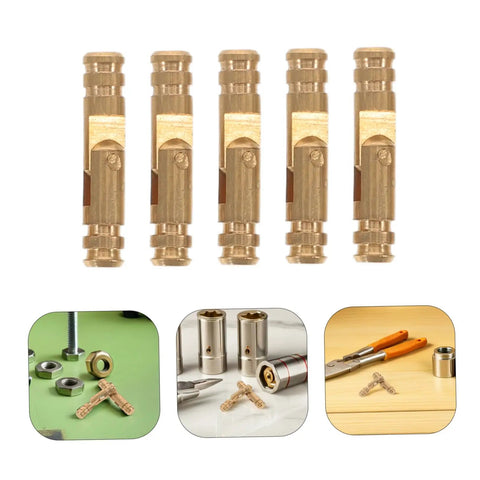 Close-up of 25 Pcs Mini Brass Barrel Hinges For Jewelry Boxes And Wooden Cabinet Doors Hidden Concealed Cylindrical Design
