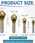Badass Heavy Duty Titanium Countersink Drill Bit Set With Precision Chamfer Cone Tools For Metal Woodworking Bevel Grinding 4 Piece 2 To 20mm Range Pro Shop Ready Machining Kit size chart with measurements.