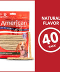 Beefhide Munch Mini Rolls Dog Chew Treats, 5 Inch Crunchy Rolls in red pack, 40 count, natural flavor, American-sourced beefhide