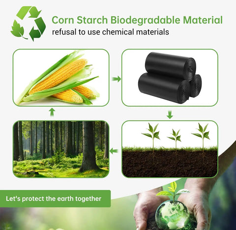 Corn starch process illustrating On The Go Eco Friendly Portable Toilet Replacement Bags 30 Liter 25 Count 1.5 Mil Thick Compostable
