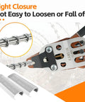 C50 wire fencing tool showing 11 Gauge 304 Stainless Steel Hog Ring Staples With 1-3/4 Inch Crown, 1600 PCS Box in action
