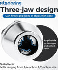 Damaged Bolt And Stud Extractor Tool Set For One Quarter To One Half Inch Studs With Three Eighths Inch Drive Grips And Removes Rounded Off Broken Rusted Painted Over Bolts Beast Stud Remover For Six To Twelve Mm product showing three-jaw design