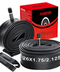 Heavy Duty 4 Pack Bike Inner Tubes 26x1.75 1.95 2.125 Puncture Resistant Butyl Rubber With 32mm Schrader Valve For BMX MTB Road And Commuter Bikes Black