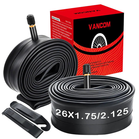 Heavy Duty 4 Pack Bike Inner Tubes 26x1.75 1.95 2.125 Puncture Resistant Butyl Rubber With 32mm Schrader Valve For BMX MTB Road And Commuter Bikes Black