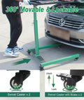 Pro Grade Adjustable Height Rolling Work Table On Wheels With Heavy Duty Steel, Foldable Design, shown in garage setting