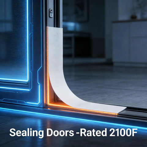 High-temperature gasket paper strip for furnace doors, 7x10x1/8 in thick, 2-pack