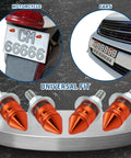 Spike License Plate Bolt Kit Aluminum Alloy Decorative Screws And Frame Fasteners For Cars And Motorcycles Orange 4 Pcs