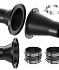 Premium Magnetic Dust Collection Kit For 2 Inch To 2-1/2 Inch Hose Conversion parts including steel clamps and rubber seals.