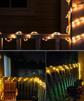 Long 33 Feet Solar Rope Lights With 100 LEDs, Copper Fairy String Tube Lights, IP65 Weatherproof For Outdoor Decor