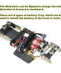 Carbon Fiber Chassis Kit For SCX24 With 7 Degree Angled Skid And Low Center Of Gravity LCG Upgrade, showing brass skid plate installation.