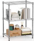 450 Lb Wire Storage Shelving Rack 3 Tier Steel Organizer For Home Kitchen Office Chrome Finish Sturdy Metal Shelving Unit 11.8 Inch Deep 17.7 Inch Wide 26.4 Inch High