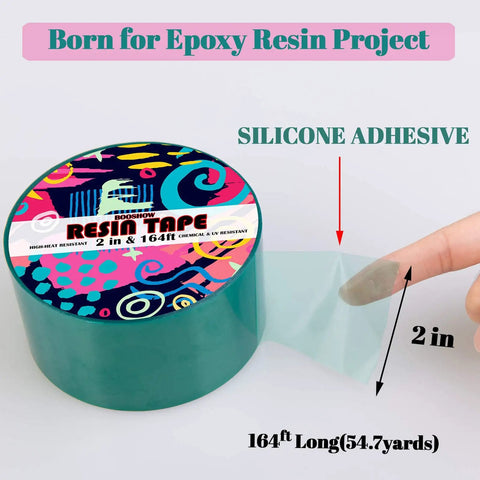 Heat Resistant Resin Tape For Epoxy Molding Silicone Adhesive Craft Tape 2 Inch Wide 164 Feet Long Traceless No Residue