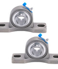 Two Pack All Stainless Steel Pillow Block Bearings With 1 Inch Bore Self Aligning Square Flange Mounted Solid Base