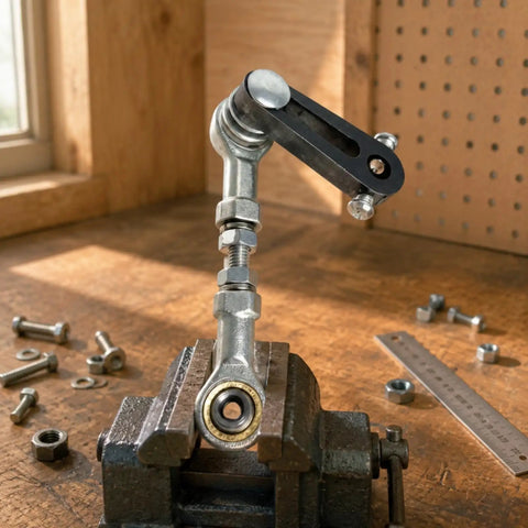 Adjustable Linkage With Ball Joint Rotating Mechanical Assembly Kit For Prototyping Large Size Swing Arm And Fish Eye Joint Set Dope DIY Motion Systems And Swing Mechanisms For Makers in vise