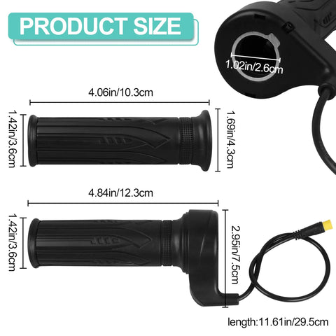 Waterproof 3 Pin Full Twist Throttle Grip 20X For 12V 72V Electric Bikes Scooters Mountain Ebikes Universal Compatibility Built For Everyday Commuting And Street Ready City Rides