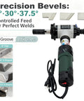 Heavy Duty Electric Pipe Beveling Machine Handheld Internal Expanding Tube Prep Tool With Knockout Power For 40 To 120 Mm ID with U and V groove settings.