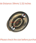 Back view of 4 Pcs Antique Brass Bail Drawer Pulls Oval Drop Swing Handles with 2.32 inch hole distance.