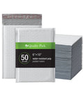 50-pack 6x9 Inch Bubble Mailers Self Seal White Poly Padded Envelopes For Shipping Water Resistant And Air Cushioned Protection