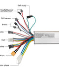 Close-up of All In One Ebike Controller Kit 24V 36V 48V Compatible 25A 500W Brushless Motor Controller With LCD Display and Thumb Throttle