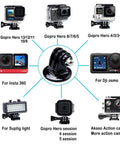 Diagram showing Beefy Universal Action Camera Tripod Mount Adapter for GoPro Hero 13/12/11/10/9, DJI Osmo, Insta360, Akaso.