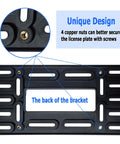 Back view of Front License Plate Bracket For Hyundai And Kia 2000 2023 Front Bumper Plate Mounting Kit with copper nuts