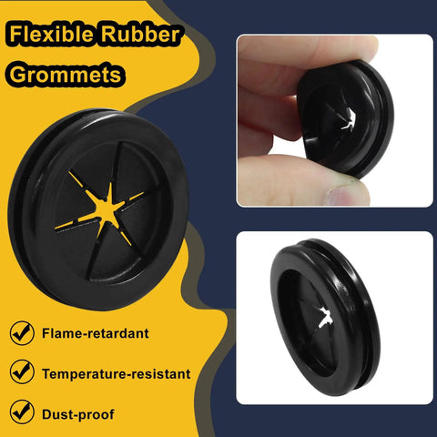 Six Pack 1 Inch Inner Diameter And 1 1/4 Inch Drill Hole Rubber Grommets Double Sided Firewall Hole Plugs For Wire Protection