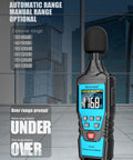 Decibel Meter Sound Level Meter For Precise Real Time Noise Readings From 30 dB To 130 dB displayed in urban setting