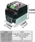 Beefed Up 7.5kW To 11kW Variable Frequency Drive For 3 Phase Motors, High Performance Inverter Controller With 0-650Hz Output, Rugged Industrial VFD Inverter Frequency Converter Easy Install, 160x130x170mm black unit