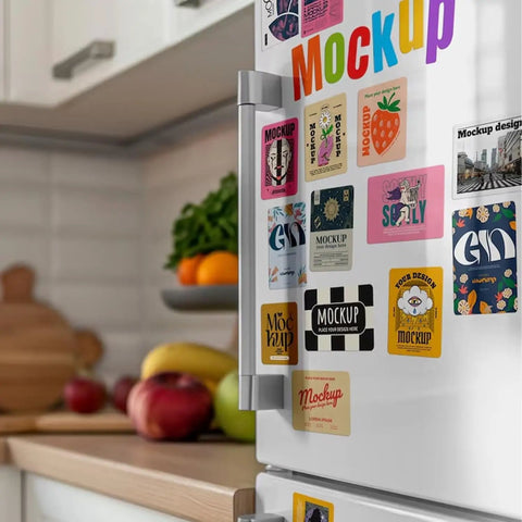 100 Set Rectangle Fridge Magnet Maker Kit With 3.15x2.1 Inch Press Supplies for DIY photo magnets on refrigerator door.