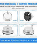 Multi-angle views of Hand Wheel Handle Kit For 5V Manual Pulse Generator Machines Plug and Play Rotary Encoder 60mm Silver