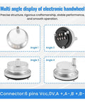 Multi-angle view of 5V Hand Wheel Handle Kit with 100 Pulses Per Revolution Manual Pulse Generator, CNC Machine Tools, Silver.