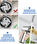 Correct and incorrect blade installation for Metal Food Grinder Attachments for Stand Mixers, hand washing with brush