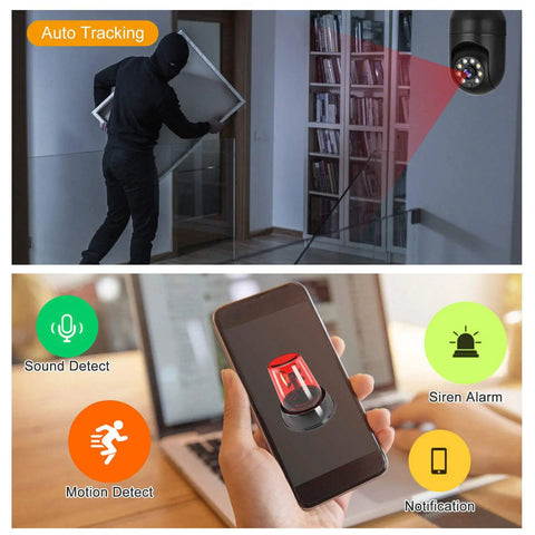 Image of Plug And Play 1080P Wireless Security Cameras Two Pack No Drill No Wires E26 E27 Socket Mount Tuya Smart CCTV PTZ.