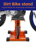 Beefy Heavy Duty Hydraulic Dirt Bike Lift Stand With Tool Trays 1000 Lbs Capacity Jack Stand for Dirt Bikes and Motorcycles in use