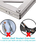 24 Inch Folding Shelf Brackets Heavy Duty Stainless Steel Wall Mount With 440 Lb Max Load showing no paint rust features