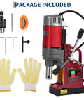 Heavy Duty Magnetic Drill Press With 1450W Motor And Strong 13000N Base, drill accessories and gloves included.