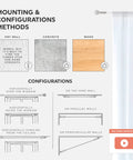 Mounting methods for Wire Curtain Hanging System With 16Ft Stainless Steel Room Divider Rod And 24 Alligator Clips