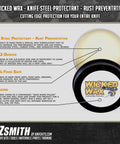 Straight Up Knife Steel Wax And Rust Preventative Coating For Stainless Carbon And Damascus Blades 2oz tin and packaging details.