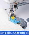 Heavy Duty Plastic Flange Roller Presser Foot For Industrial Single Needle Sewing Machines With Precision Edge Guide