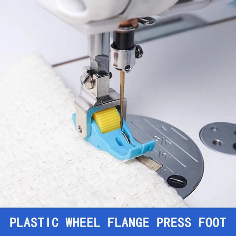 Heavy Duty Plastic Flange Roller Presser Foot For Industrial Single Needle Sewing Machines With Precision Edge Guide