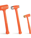 Dead Blow Hammer Set 3 Piece Kit with 1.5 lb dead blow, 12 oz brass cap, 16 oz ball peen, unibody molded checkered grip visible