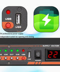 Close-up of USB 5V professional power supply outlet on Ten Outlet Power Sequencer Conditioner With Independent Controls And Clear Digital Voltage Display For Touring Stages Amplifiers And Home Listening Rooms Us Plug Straight Up Gear Coverage Without Fry Your Amp Drama.