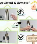 Installation steps for Palm Vein Fridge Lock With App Control, Smart Biometric Refrigerator Lock on fridge doors.