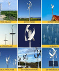 Various applications of 6000W Wind Turbine Kit With Low Speed Three Blade Wind Generator And Controller For Renewable Energy.