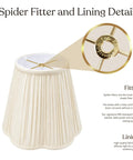 Bottom Scallop Gather Pleat Basic Lamp Shade 8 x 16 x 13 Eggshell Hand Tailored Silk Type Shantung with brass washer detail